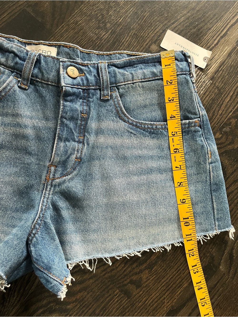 NWT Anthropologie Pilcro Light Blue Cutoff High Rise Denim Shorts Size 28 - Picture 11 of 12